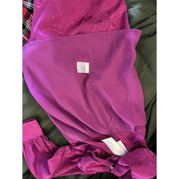 $698 - VERONICA BEARD Weiss Side Ruffle Silk Blend Maxi Dress in Magenta Size 0 - Picture 8 of 9